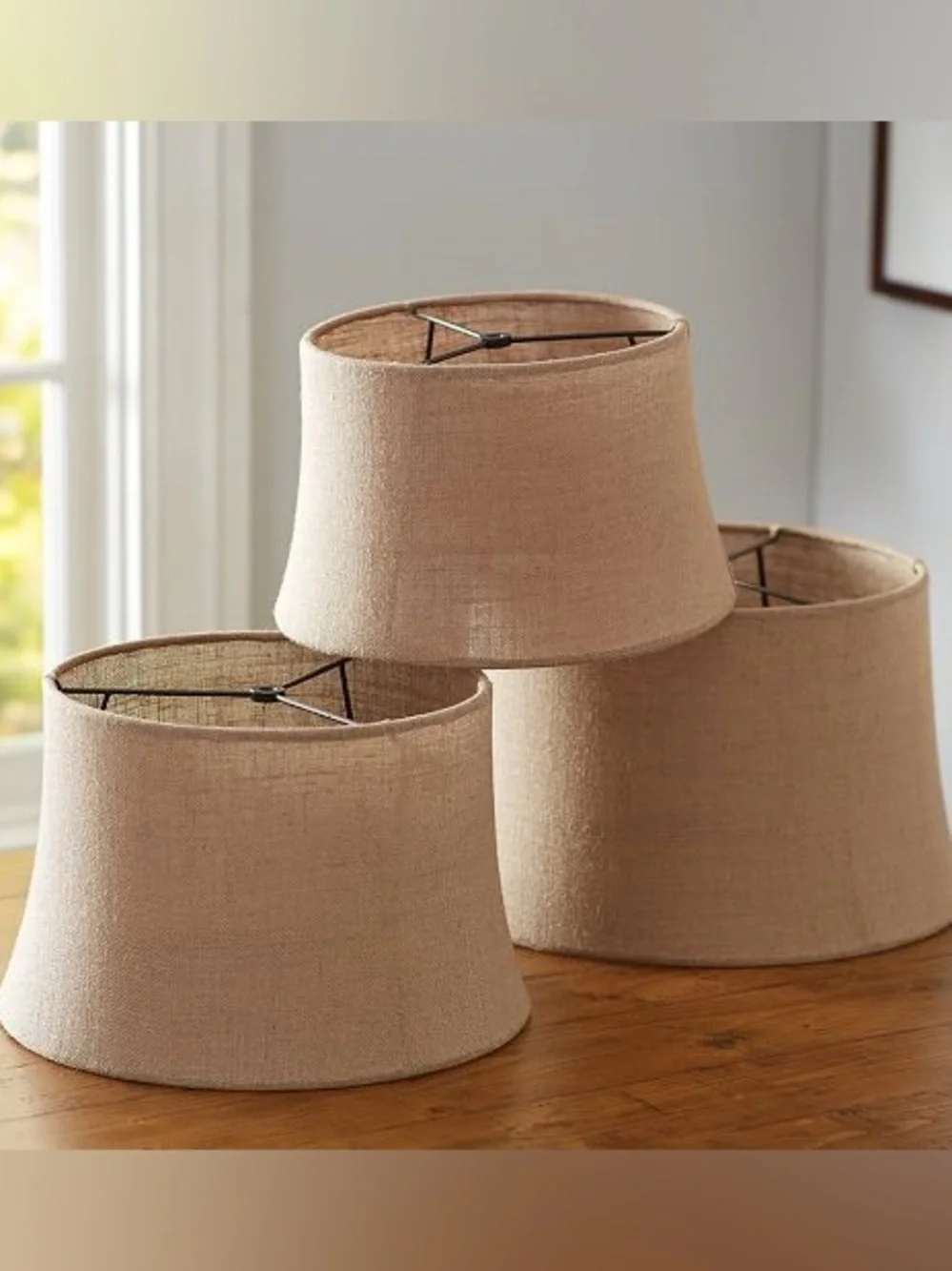 Sold!!Pottery Barn Small lined Burlap Tapered Lamp Shade